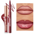 2-in-1 Lip Gloss Lipliner Durable Waterproof Non Staining Fading Zpaxo 2508-12