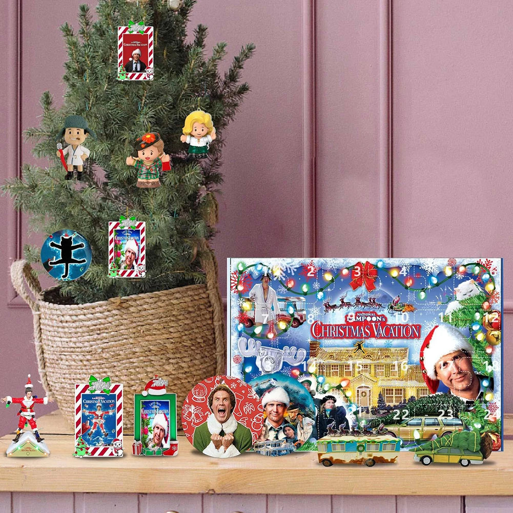 Christmas Classic Movie Advent Calendar Decoration 2024 Xmas Festival Theme Calendar Home DecorVacation Countdown Calendar Zpaxo