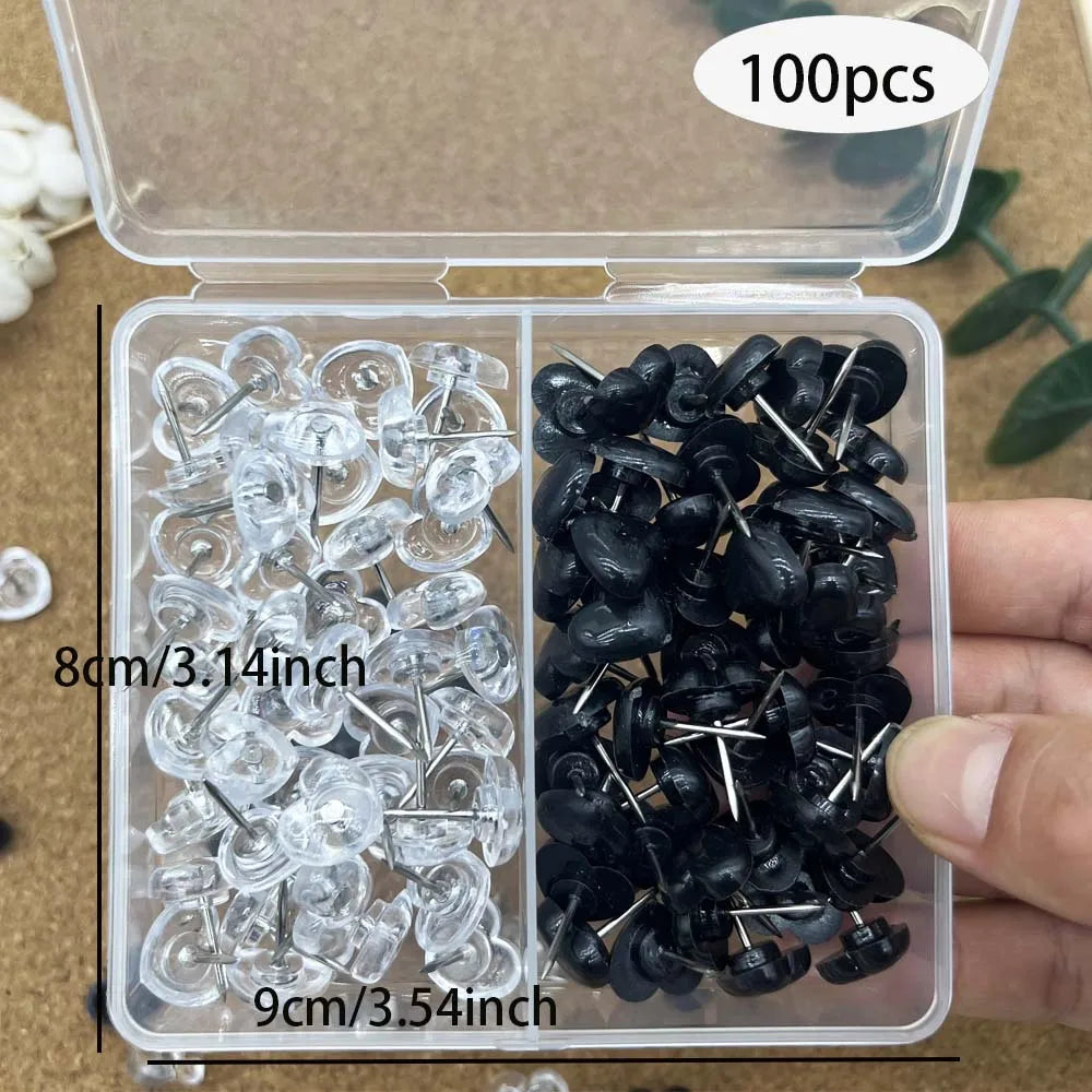Heart Push Pins, 100 Pcs Decorative Push Pins for Cork Board Cute Thumb Tacks for Bulletin Board Photo Wall Picture Maps Posters Zpaxo 1 box 100pcs