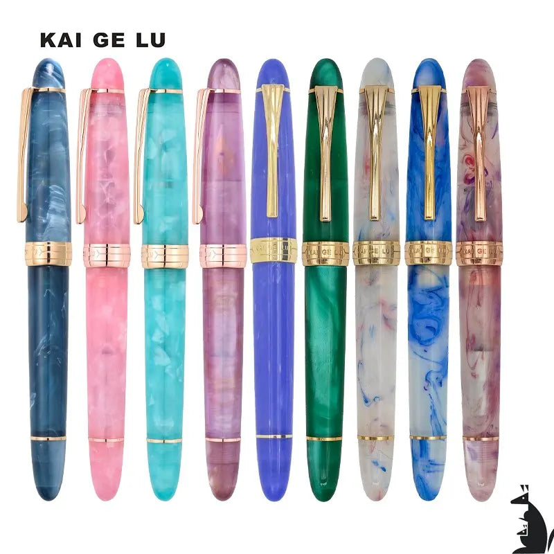 Kai ge lu 356 Fountain Pen Acrylic Gold Nib Business Comfortable Writing Stylish Stationery Gift Zpaxo