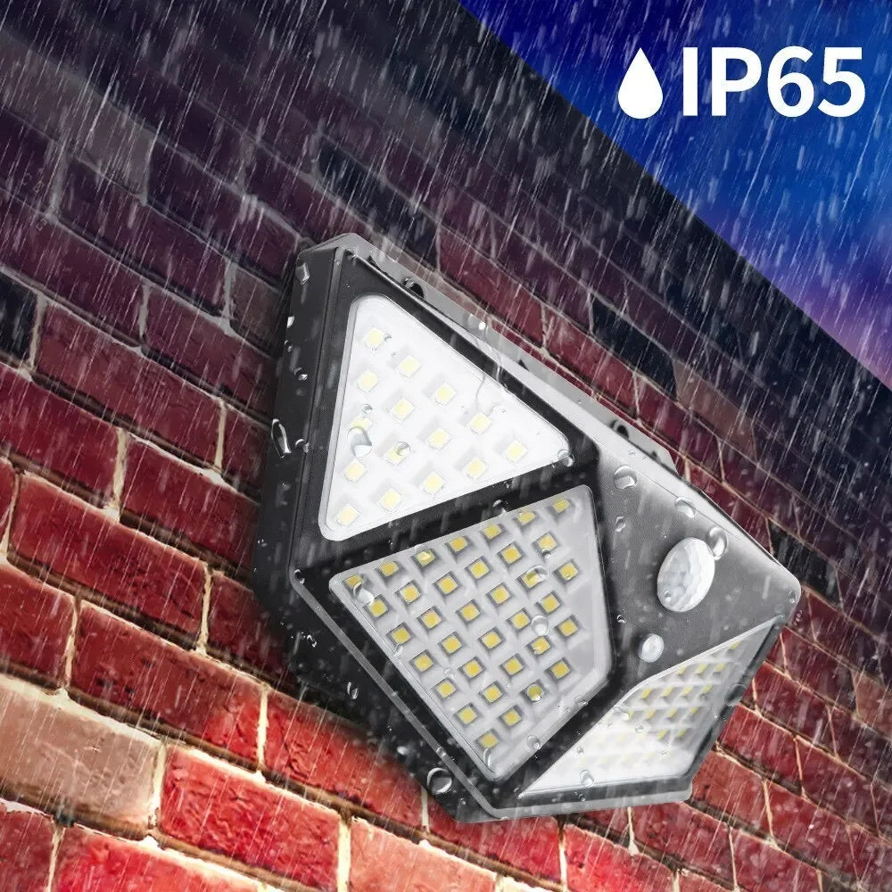 Solar Security Lamp Outdoor Garden Decor Waterproof Solar Powered 100 LED PIR Motion Sensor Spotlight for Yard & Pathway, Fence. Zpaxo