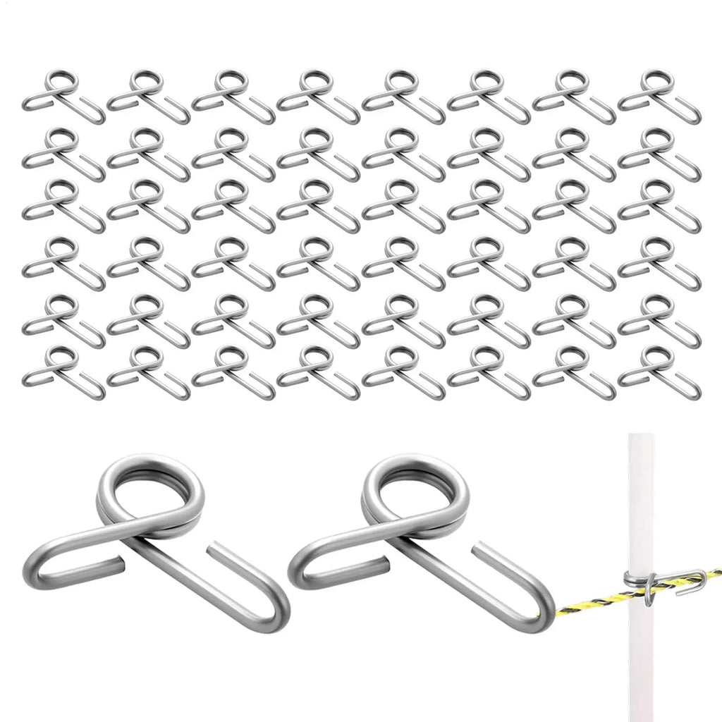 Wire Fence Clips 50 Stainless Steel Tightener Rod Post Clip Outdoor