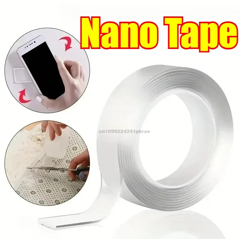 Transparent Double Sided Tape Nano Tape Waterproof Wall Stickers Reusable Heat Resistant Bathroom Home Decoration Tapes Zpaxo