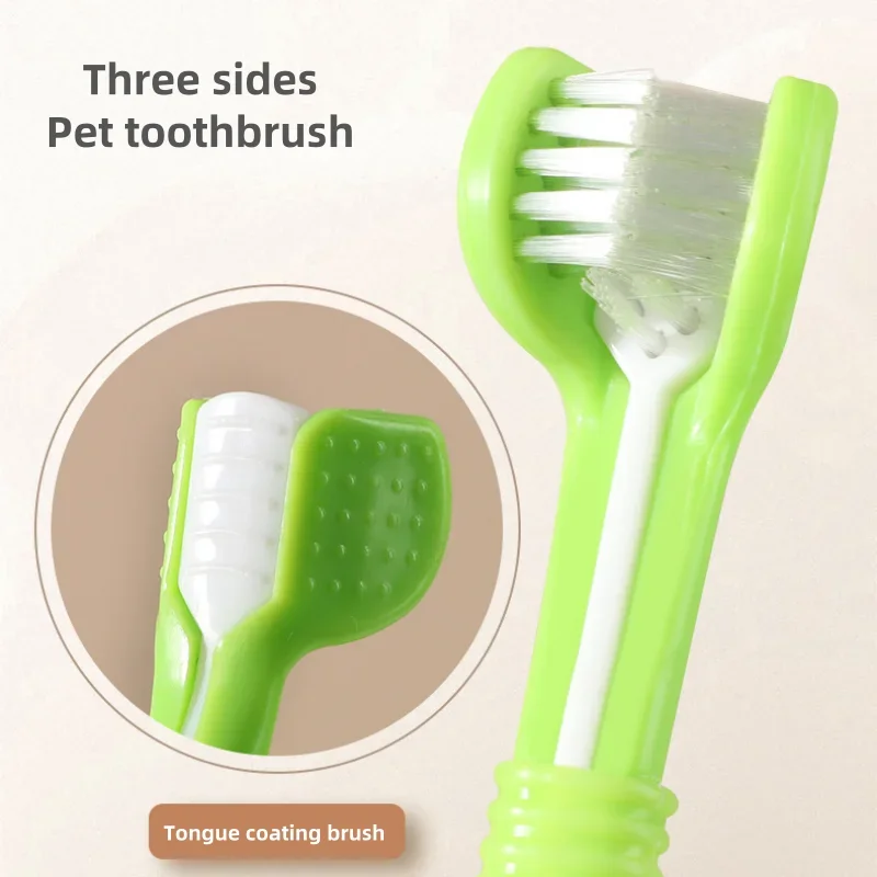 3-Sided Pet Toothbrush Dog Plastic Removing Tartar Cleaning Mouth