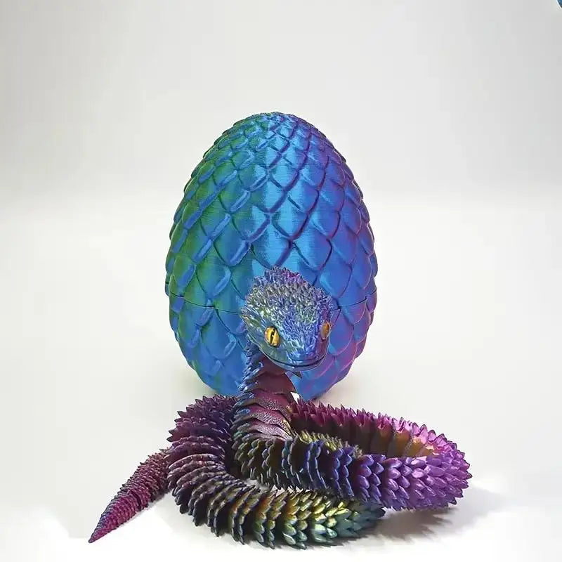 3D printed snake and surprise egg set-desktop decoration, holiday gift (Halloween/Christmas/Thanksgiving), random eye color. Zpaxo Xuan color