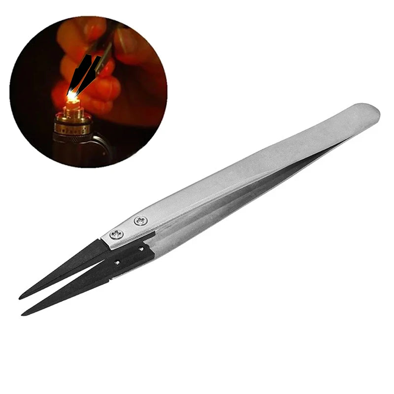 Durable Plastic-tipped Tweezers Antistatic Safety Interchangeable Zpaxo
