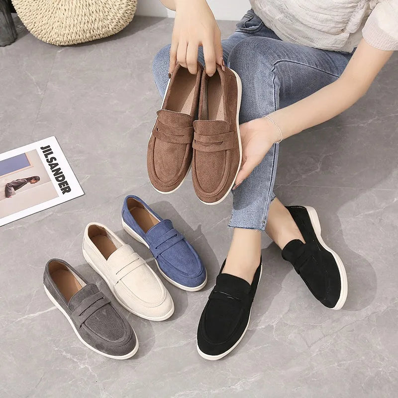 Women's Slip-on Flat Leisure Shoes 2026 British Retro Low Heel Zpaxo