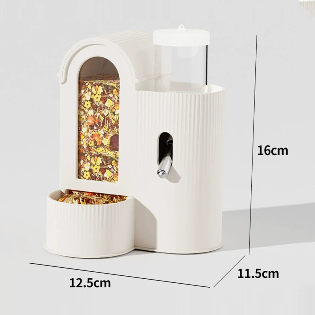 2-in-1 Automatic Bunny Feeder Leak-resistant Hamster Waterer Small