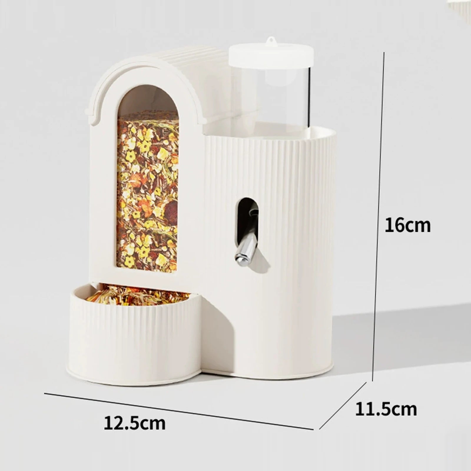 2-in-1 Automatic Bunny Feeder Leak-resistant Hamster Waterer Small