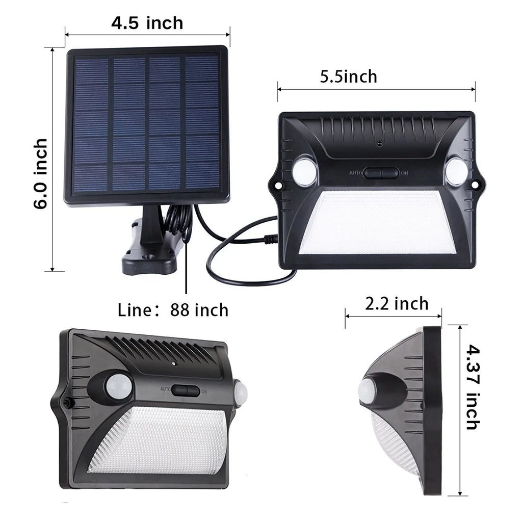 Solar LED Light Outdoor Split Dual Head Motion Sensor Garden RGB Wall Zpaxo