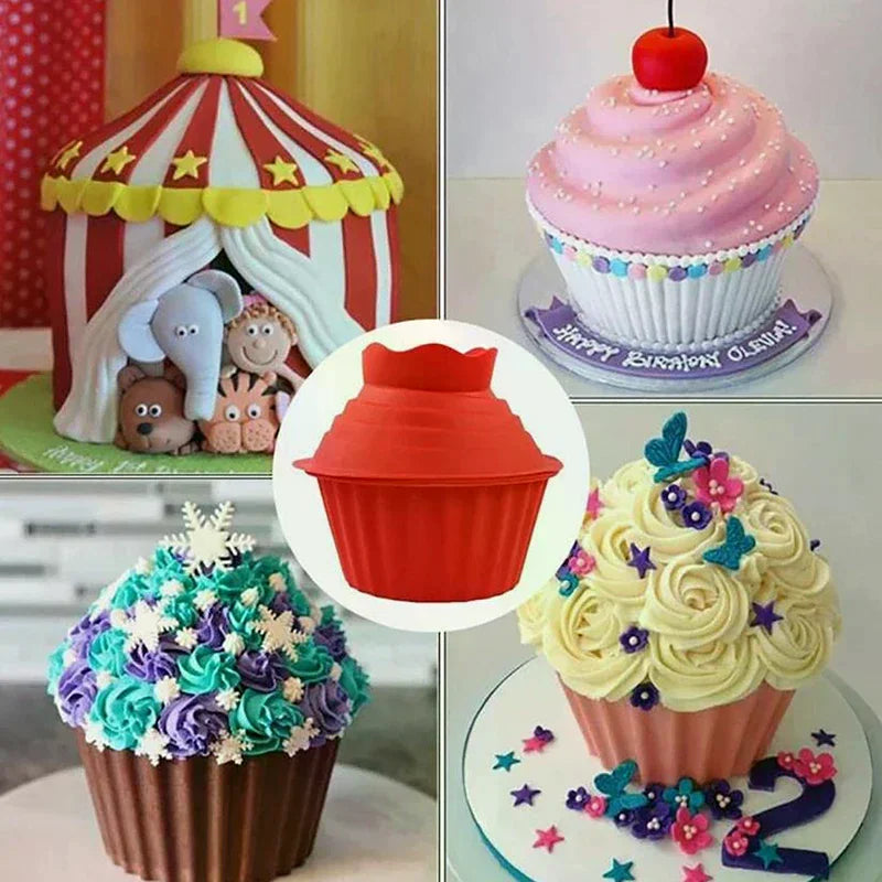 3 PCS Big Top Cupcake Silicone Mould,High Quality Silicone Giant Cupcake Mold,Heat Resistant Bake Tools Baking Maker Zpaxo
