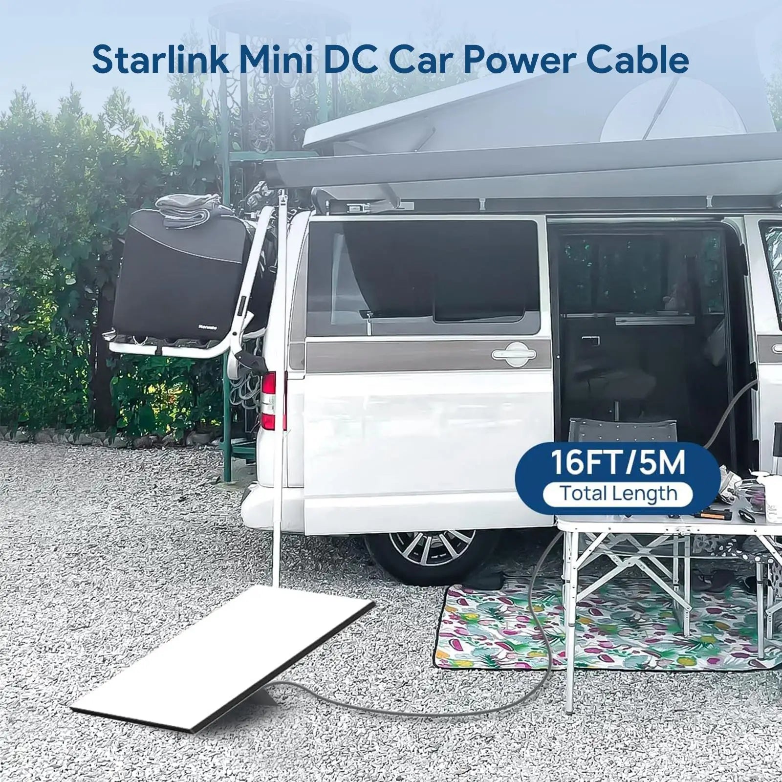 For Starlink DC Power Cable Direct to Cigarette 12V Adapter Power Cable for 16FT/5M Starlink Mini Waterproof DC Male to Lighter Zpaxo
