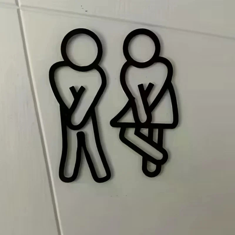 3D Printed Bathroom Door Sign Male Female Restrooms Symbol Decor Zpaxo