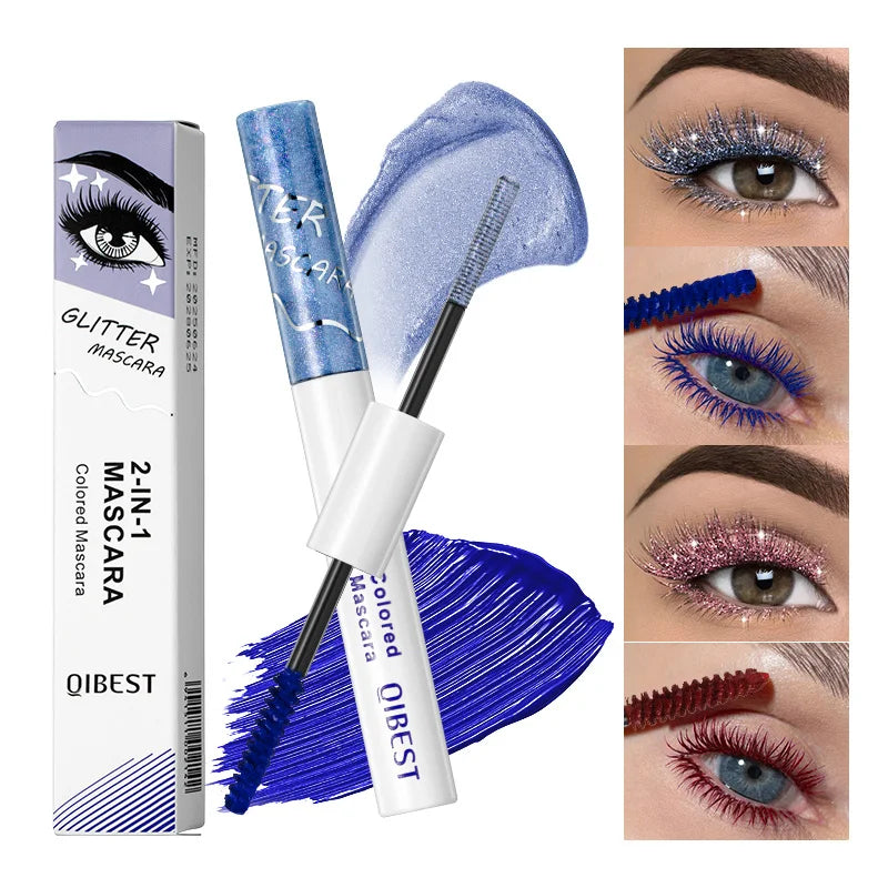 Sparkling Shattered Diamonds Color Pearlescent Matte Waterproof Dense Curled Mascara Zpaxo