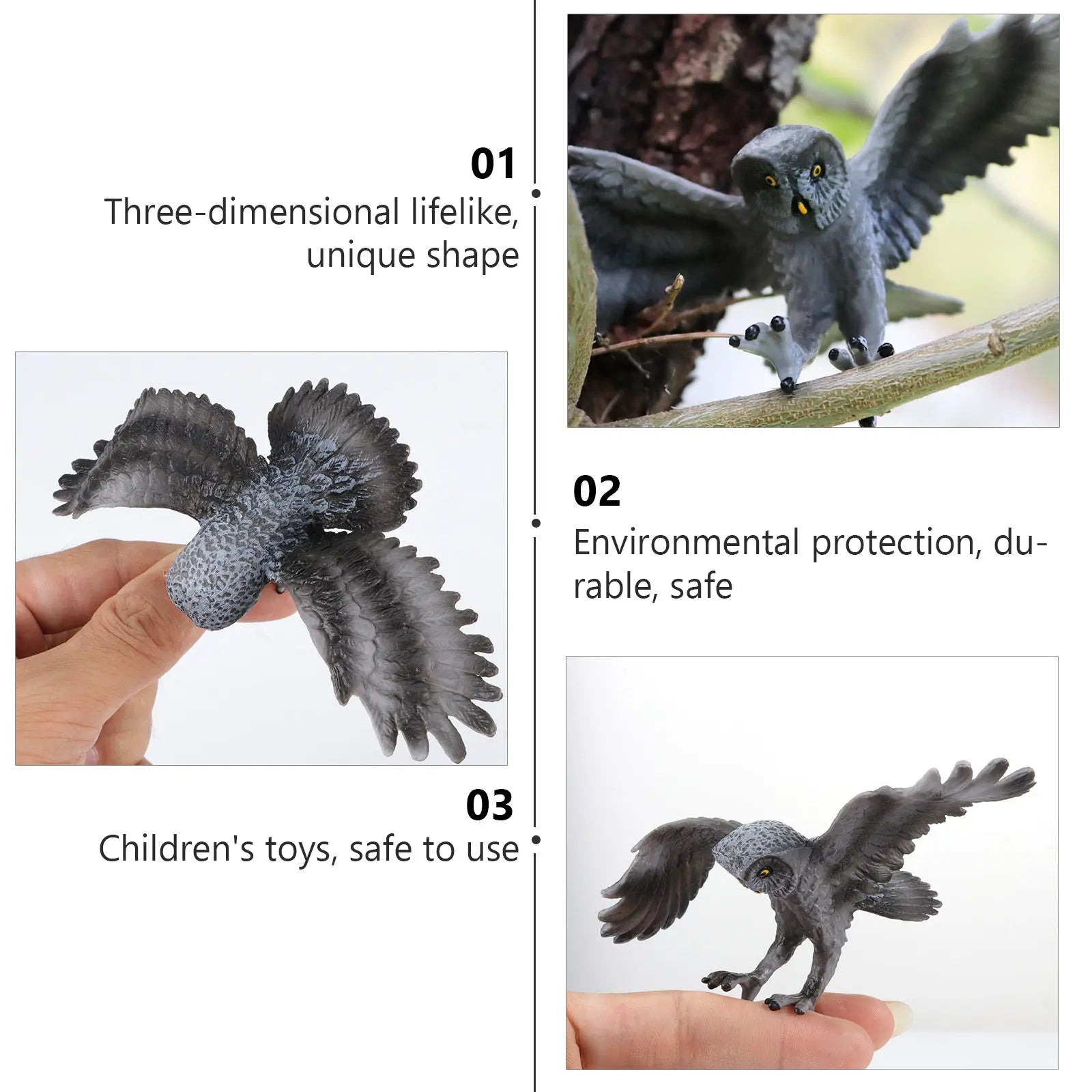 Realistic Simulation Owl Shaped Solid Plastic Home Decoration