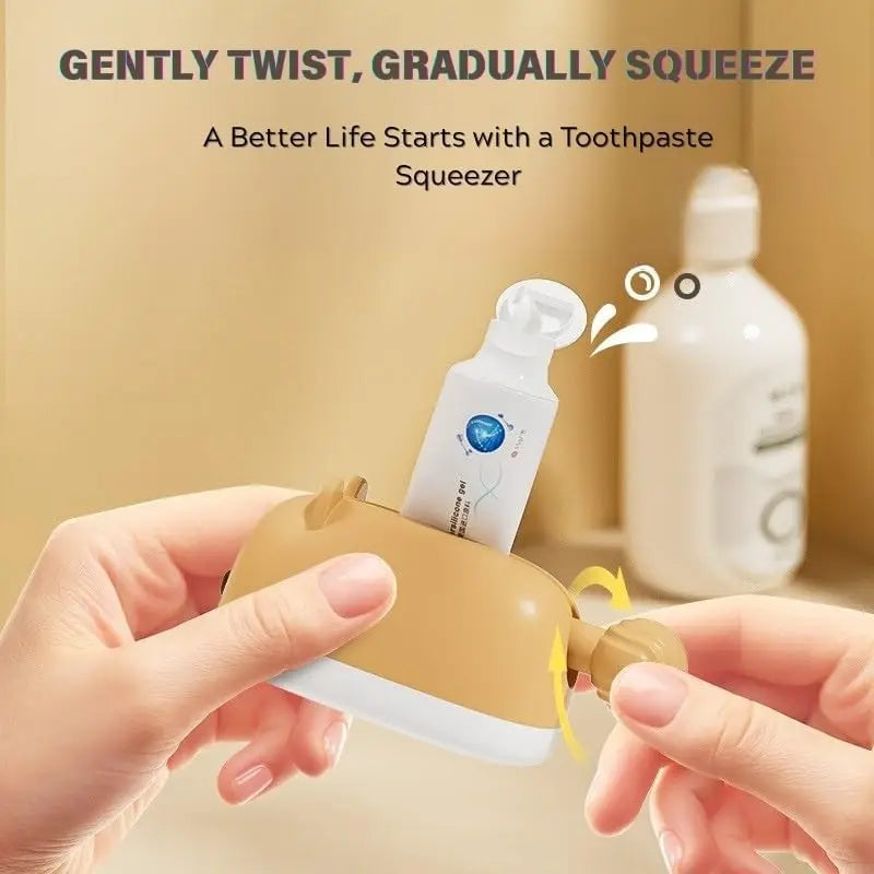 Hamster Toothpaste Squeezer Set – Dispenser, Holder & 4 Covers