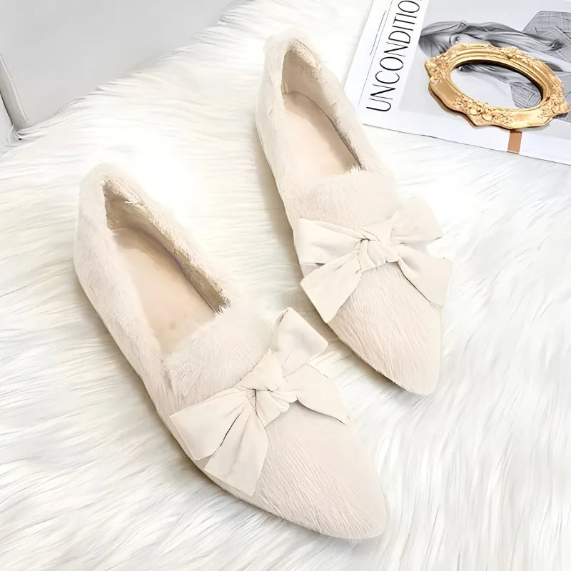Flat Shoes for Women 2025 Sweet Furry Shoes Women's Outdoor Autumn Winter New Plush Shallow Flat Warm Cotton Shoes Ladies Zpaxo