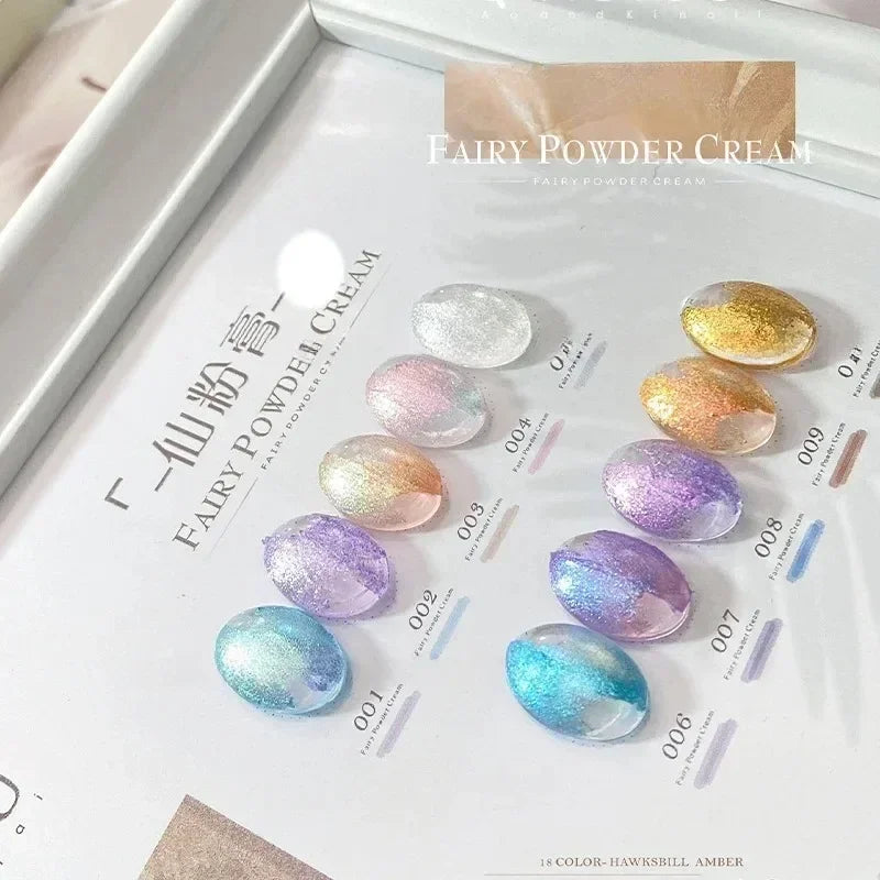 9-Color Fairy Glitter Nail Art Powder – Chrome Pigment Paste Set Nail Art Powder Zpaxo