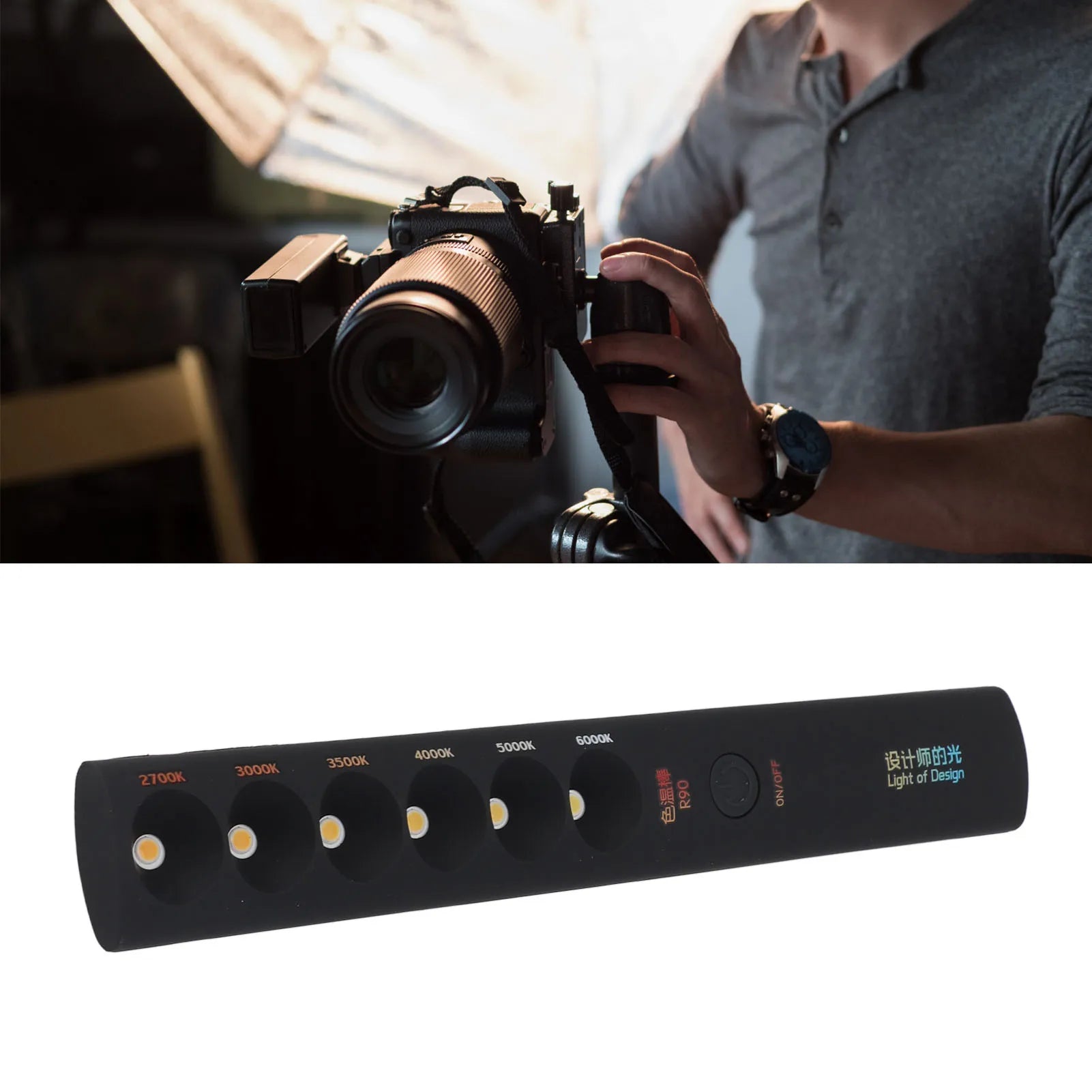 Portable Temperature Lamp Stick Photography Light Wand Rechargeable