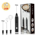 Portable Electric Milk Frothers Handheld Blender USB Mini Coffee Maker Whisk Mixer Cappuccino Cream Egg Beater Food Blender Zpaxo 200113-Black