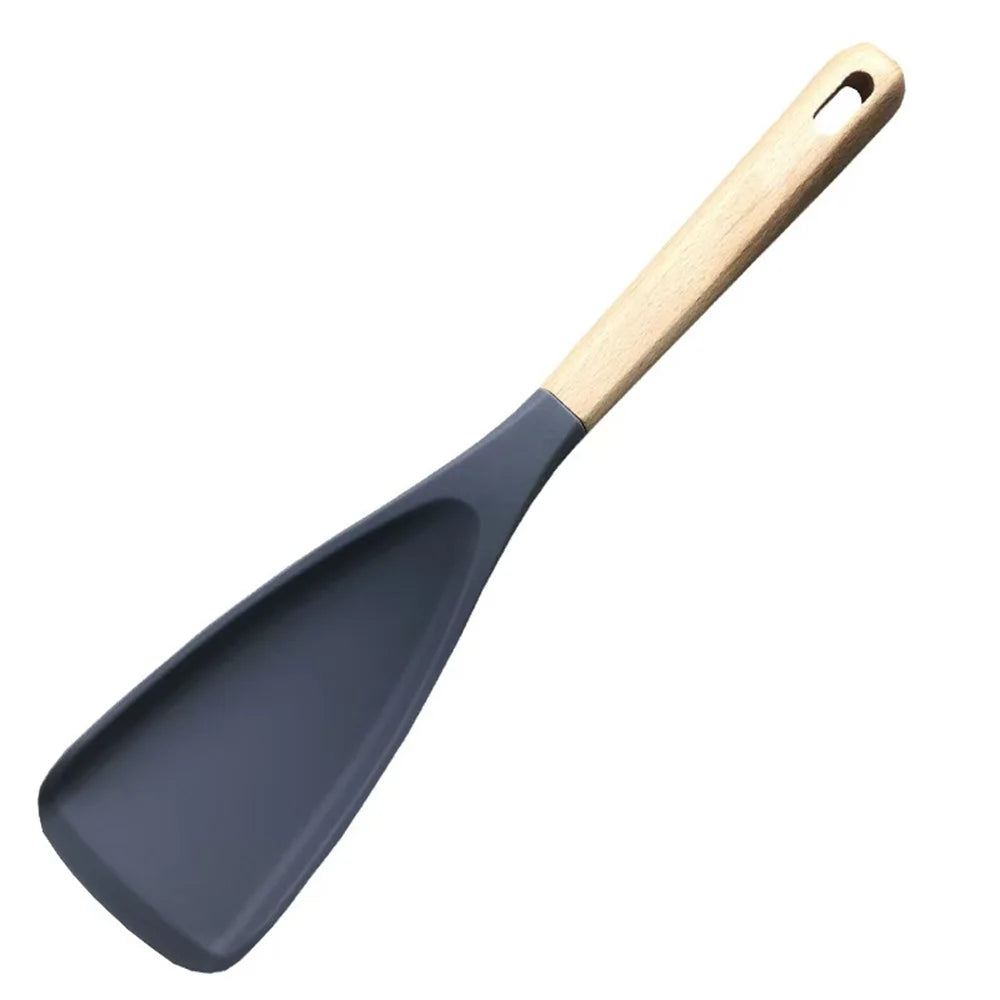 Multifunction Silicone Cooking Spoon Spatula Nonstick Cookware Heat Zpaxo Grey