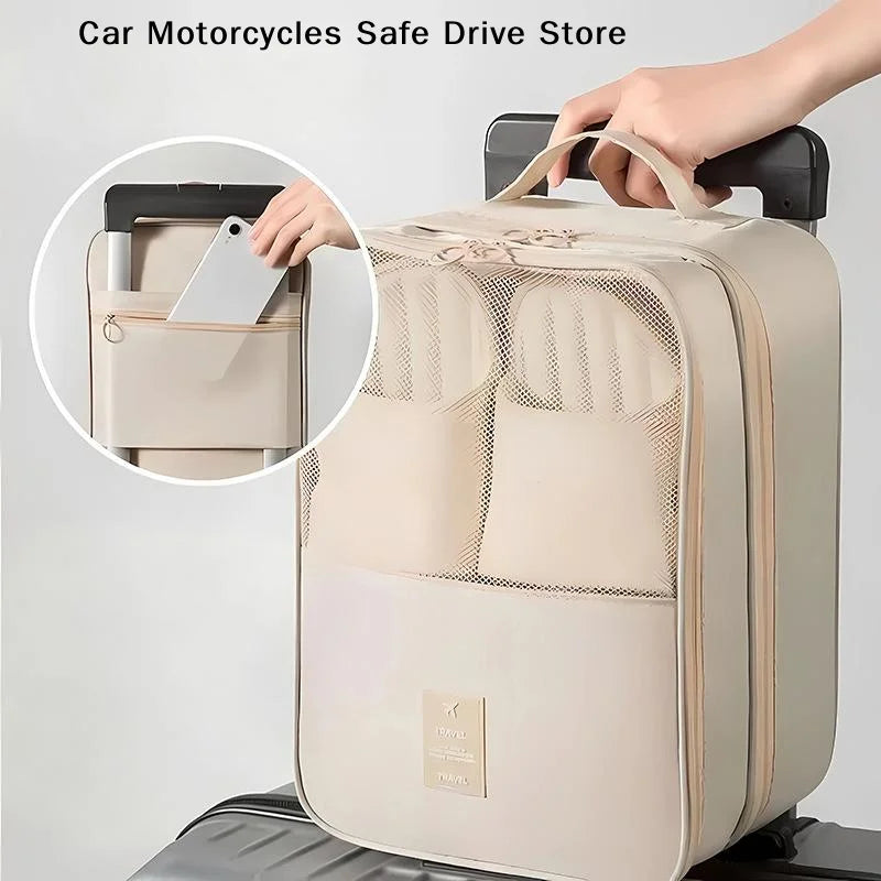 M1Pcs Travel Shoe Bag Storage Washed Diagonal Breathable Mesh