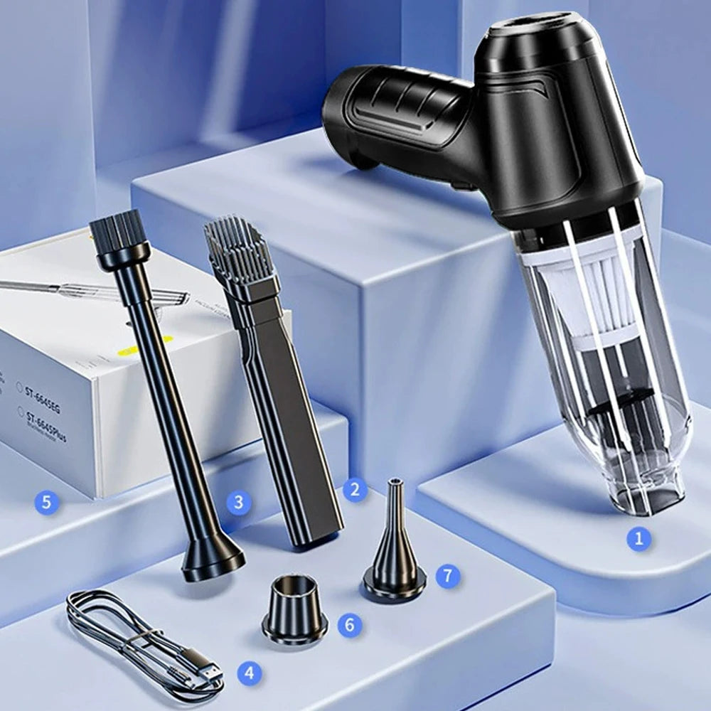 Wireless Vacuum Powerful Cleaner Portable Cleaning Mini strong Auction Machine Cleanings Handhled Blower Machines for Home Car Zpaxo black