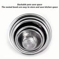5-piece Household Stainless Steel Pots Bowls Picnic Camping Barbecue Zpaxo Basin-5 pcs