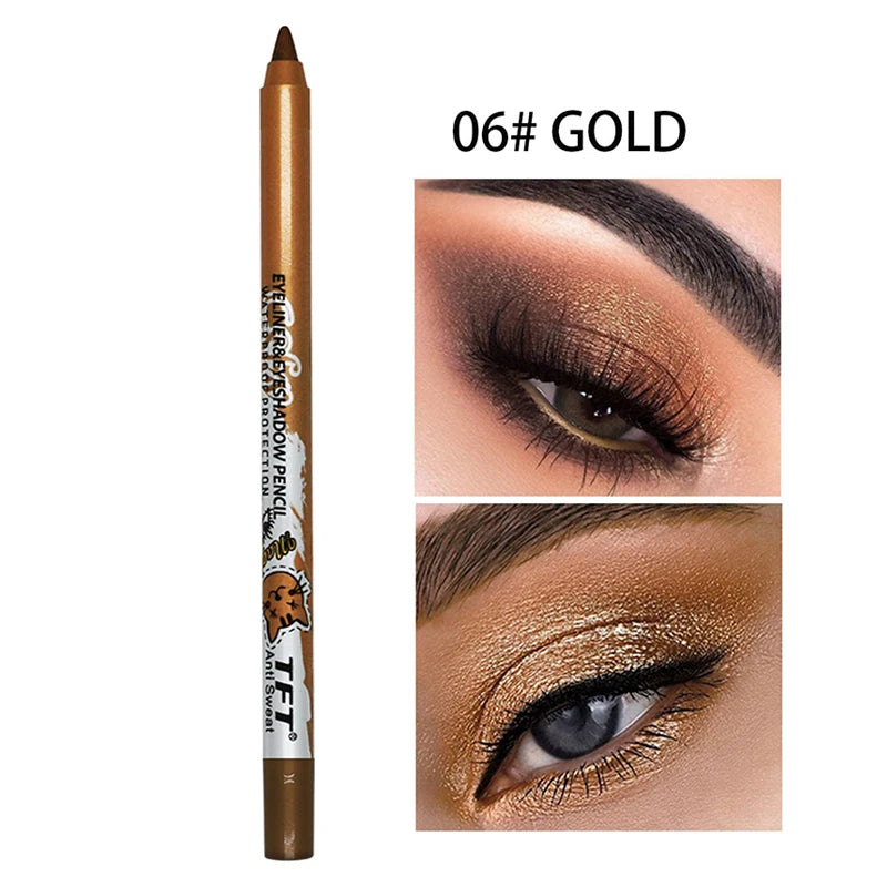 Pearlescent Matte Eyeliner Pencil Colorful Quick-dry Waterproof Eye Zpaxo 06