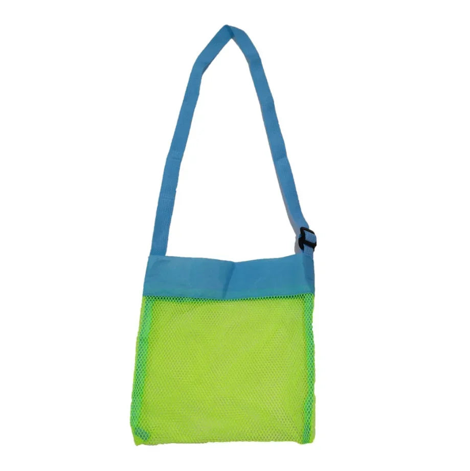 Children Sand Away Protable Mesh Bag Kids Bath Toys Storage Bags Swimming Large Beach Bag for Towels Women Cosmetic Makeup Bag Zpaxo Blue-S