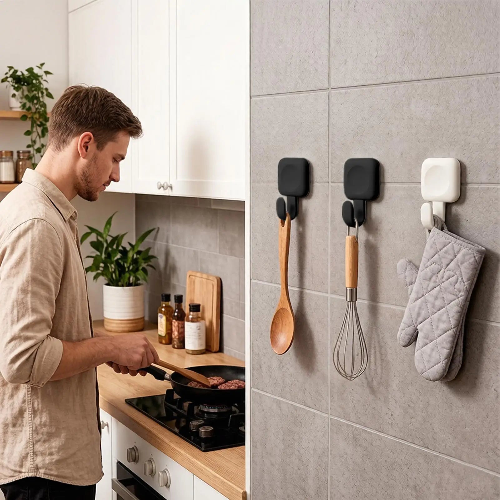 Adhesive Wall Hooks No Drill Silicone Heavy Duty Bendable Holder