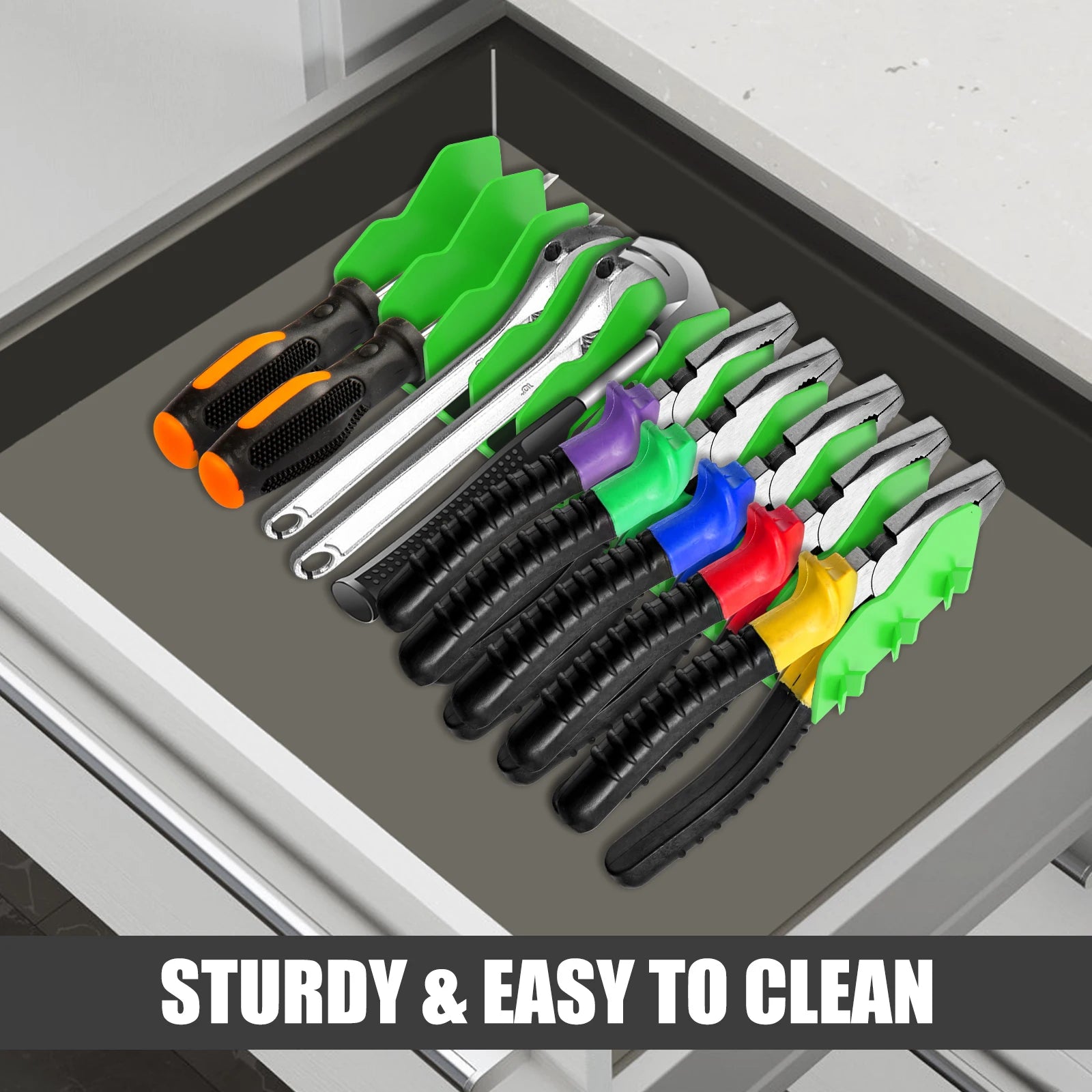 2 Plier Organizer Rack 10-Slot Tool Non-slip Rubber Base Drawer