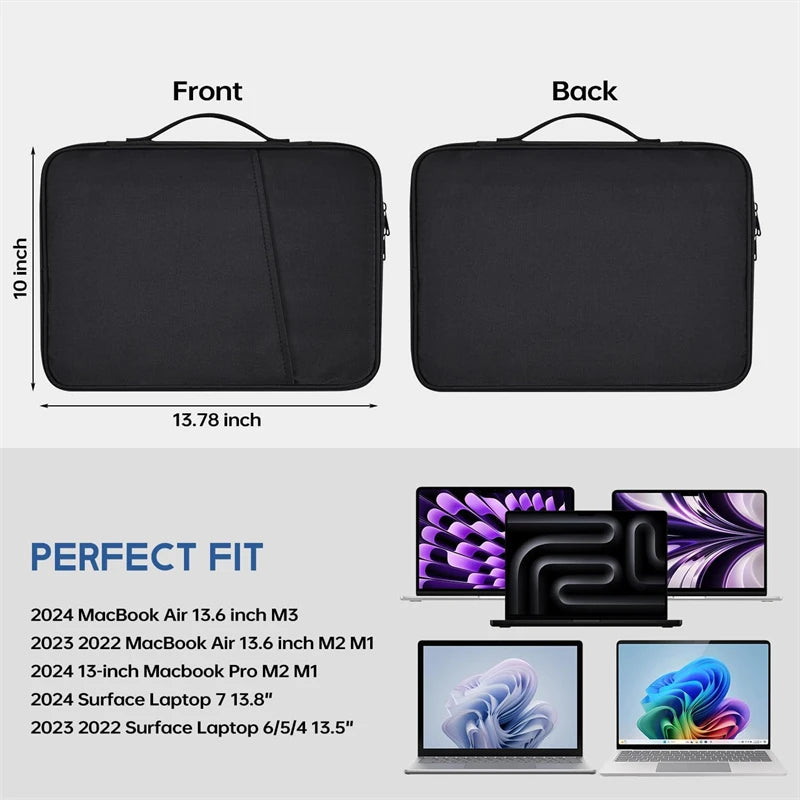 Laptop Sleeve Waterproof Cover 11 Handle Bag Macbook Huawei Xiaomi HP