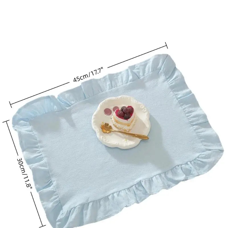 Pink Blue Stripe Ruffle Placemat – Cute Kitchen Table Decor