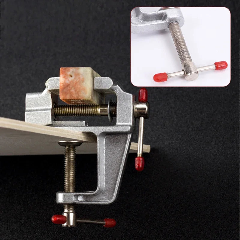 3.5&quot Aluminum Miniature Mini Bench Vise Muliti-Funcational Small Jewelers Hobby Clamp On Table Flat Pliers Tool Vice Zpaxo