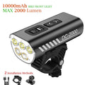 Bike Light 2000 Lumens 6LED Super Bright Bike Lights for Night Riding,Waterproof Front Headlight Rechargeable Bike Taillights Zpaxo DC