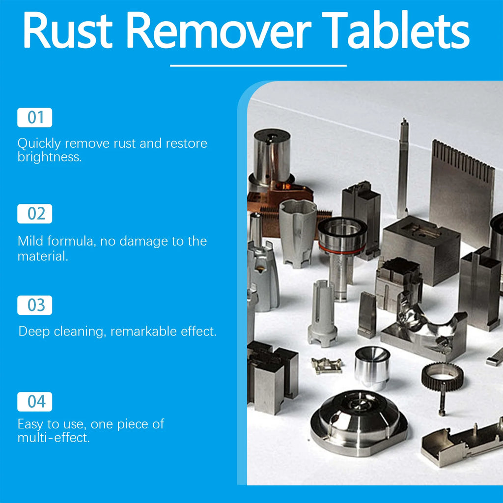 Multi Functional Remove Rust Cleaning Effervescent Tablet Effective Clean Metal Surface Strong Rust Dissolve Concentrat Tablet Zpaxo