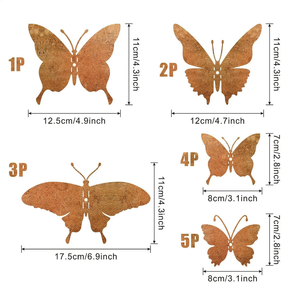 Metal Butterfly Wall Decor 15 Piece Set Aesthetic Wall Art For Girls Room Bedroom Nursery Bathroom Garden Outdoor Party Decor Zpaxo