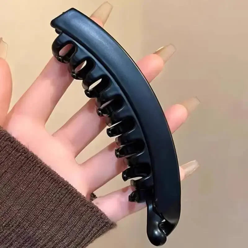Tortoiseshell Banana Hair Clip Fish Shaped Hairpin For Women Hair Accessories Hairgrips Twist Clamp Ponytail Barrettes Headwear Zpaxo black