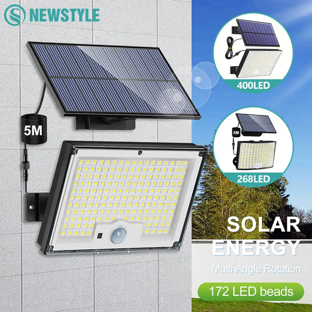 172/400/268 LED Solar Lights Outdoor Motion Sensor Solar Security Lights Waterproof Powered Garden Light Yard Patio Garage Zpaxo