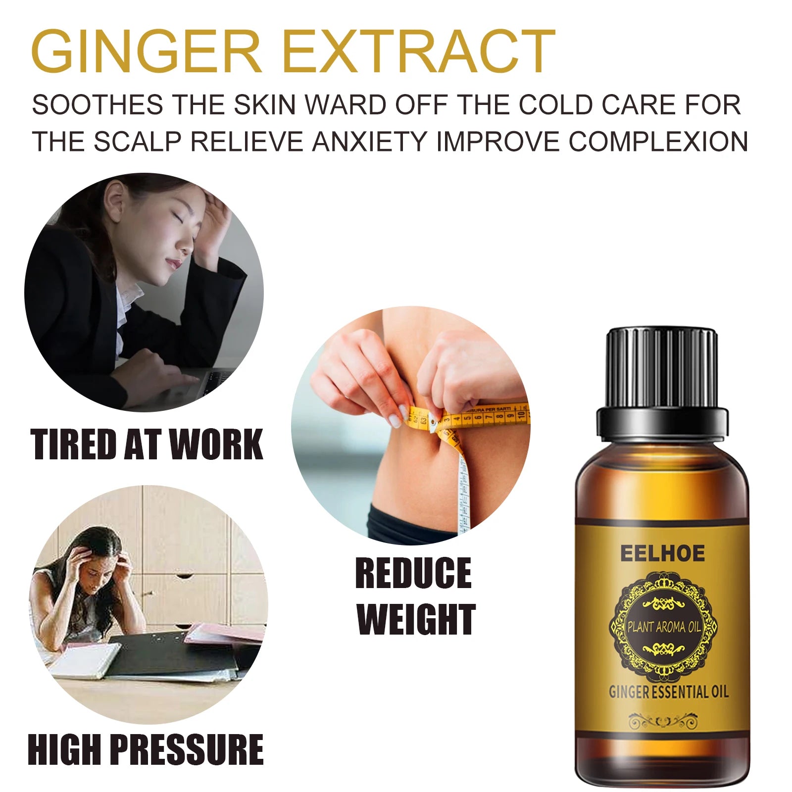 Ginger Essential Oil Slimming Massage – Anti-Cellulite Body Oil Slimming Massage Oil Zpaxo