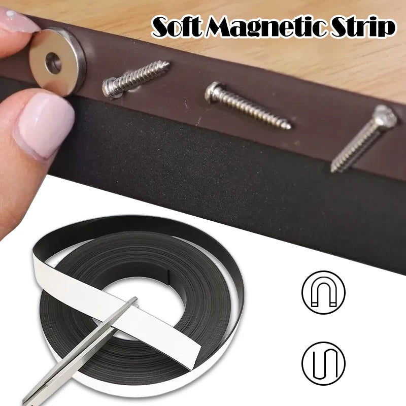 1M Self Adhesive Magnetic Strips Strong Tape Flexible Magnet Strip