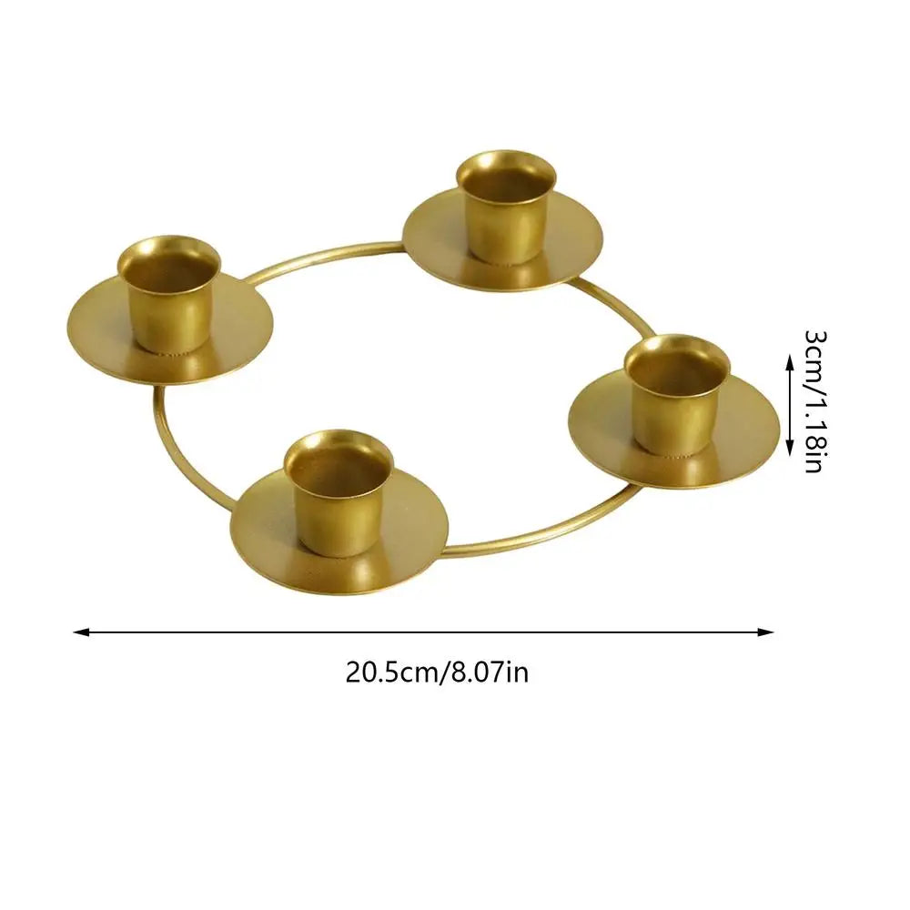 Gold Candle Holders Metal Round Display Stand Advent Wreath Stick Zpaxo E CN