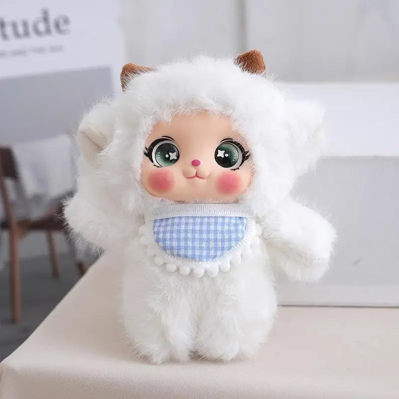 ▶Cute Animal Rabbit Bear Sheep Plush Doll Toy Pendant Keychain Ornaments Backpack Hangings Decoration Car Keyring For Women Gift Zpaxo A5
