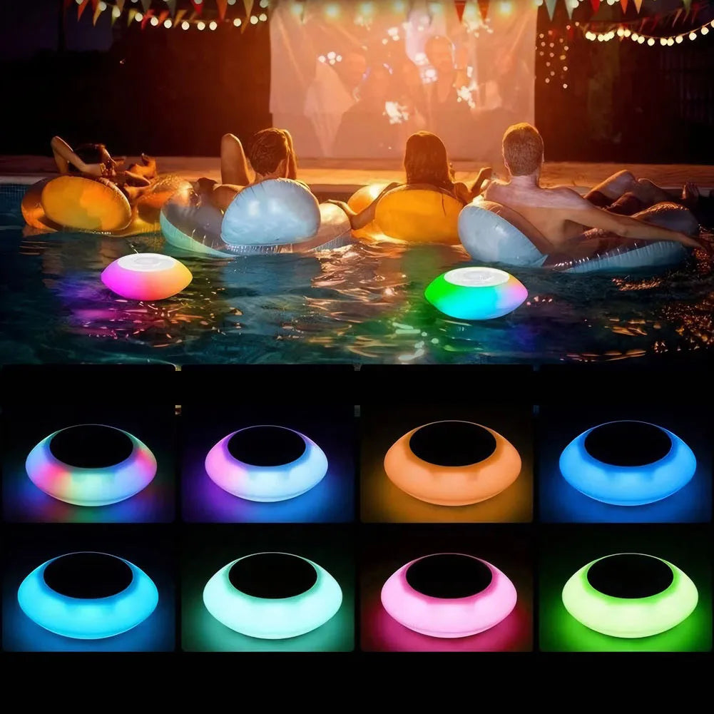 Floating Pool Speaker with Colorful Lights Wireless Speaker IPX7 Waterproof Shower Speaker for Pool Spa and Outdoor Zpaxo