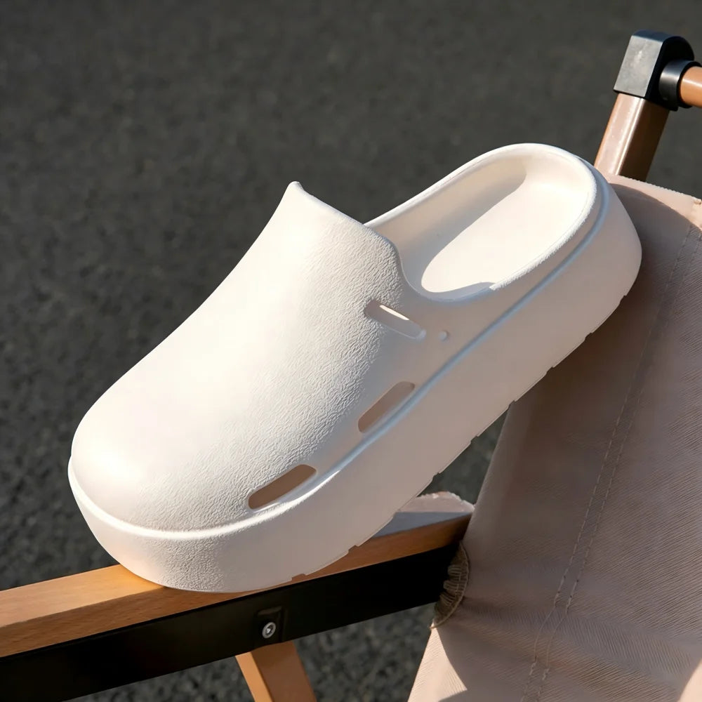 SHAJI Unisex Covered Toe Cloud Clogs Thick Sole Casual Slippers