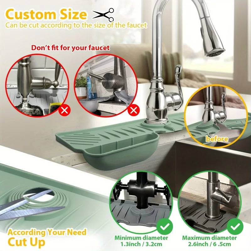 Silicone Kitchen Sink Organizer Dual Pocket Sponge Cloth Holder