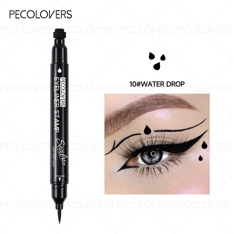 1PC Liquid Eyeliner Stamp - Waterproof, Slim Gel Felt Tip with Heart, Star, Triangle & Flower Shapes for Creative Eye Makeup Zpaxo 10