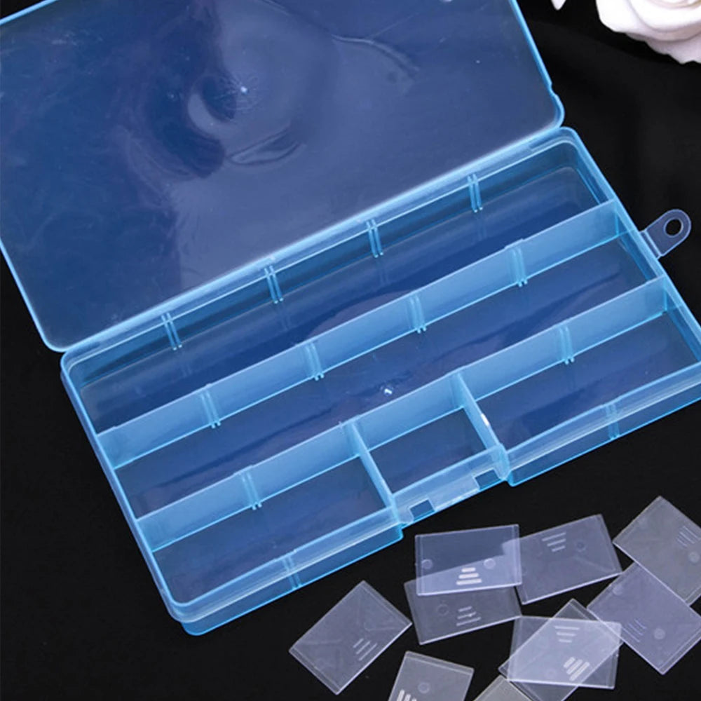 15-Grids Plastic Jewelry Storage Box with Adjustable Dividers Earrings Rings Beads Jewelry Transparent Organizer Container Zpaxo