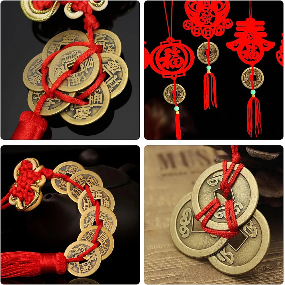 50/100/200Pcs Chinese Feng Shui Coins Antique Bronze Good Luck Ching Coins for Health and Wealth Home Office Car Decoration Zpaxo